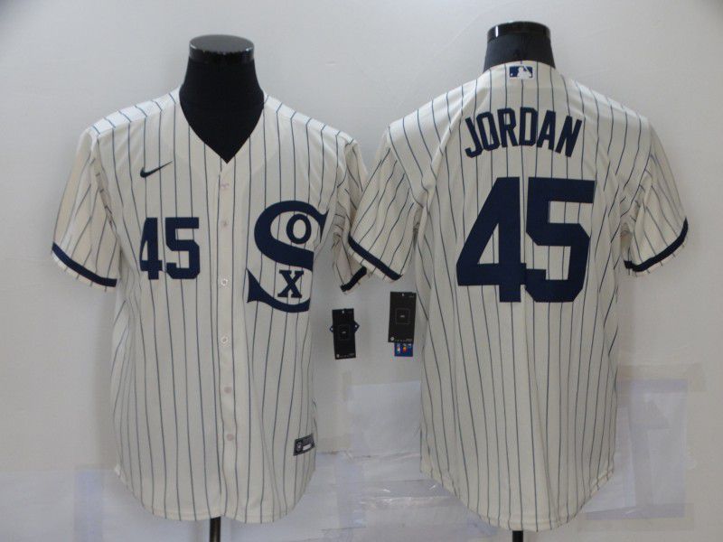 Men Chicago White Sox #45 Jordan Cream stripe Dream version Game Nike 2021 MLB Jersey->chicago white sox->MLB Jersey